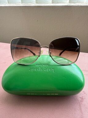 kate spade Gold Frame Sunglasses with Brown Gradient Lenses